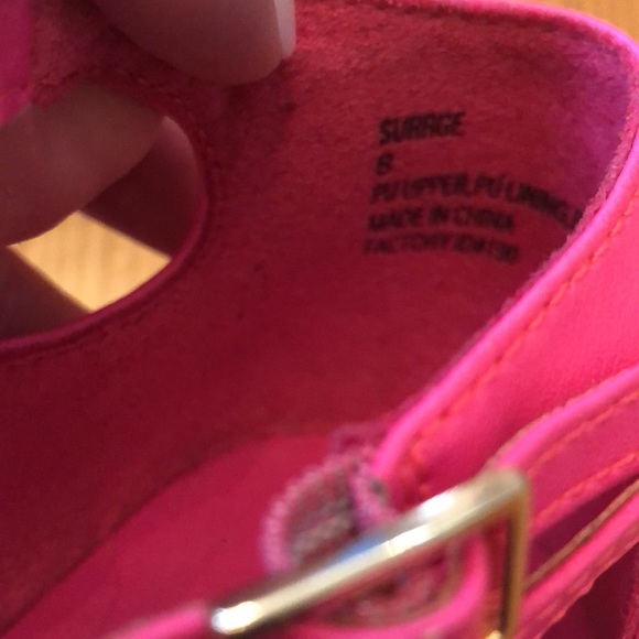 Madden Girl—Hot Pink Sandals with Gold Toe Detail - Picture 6 of 6